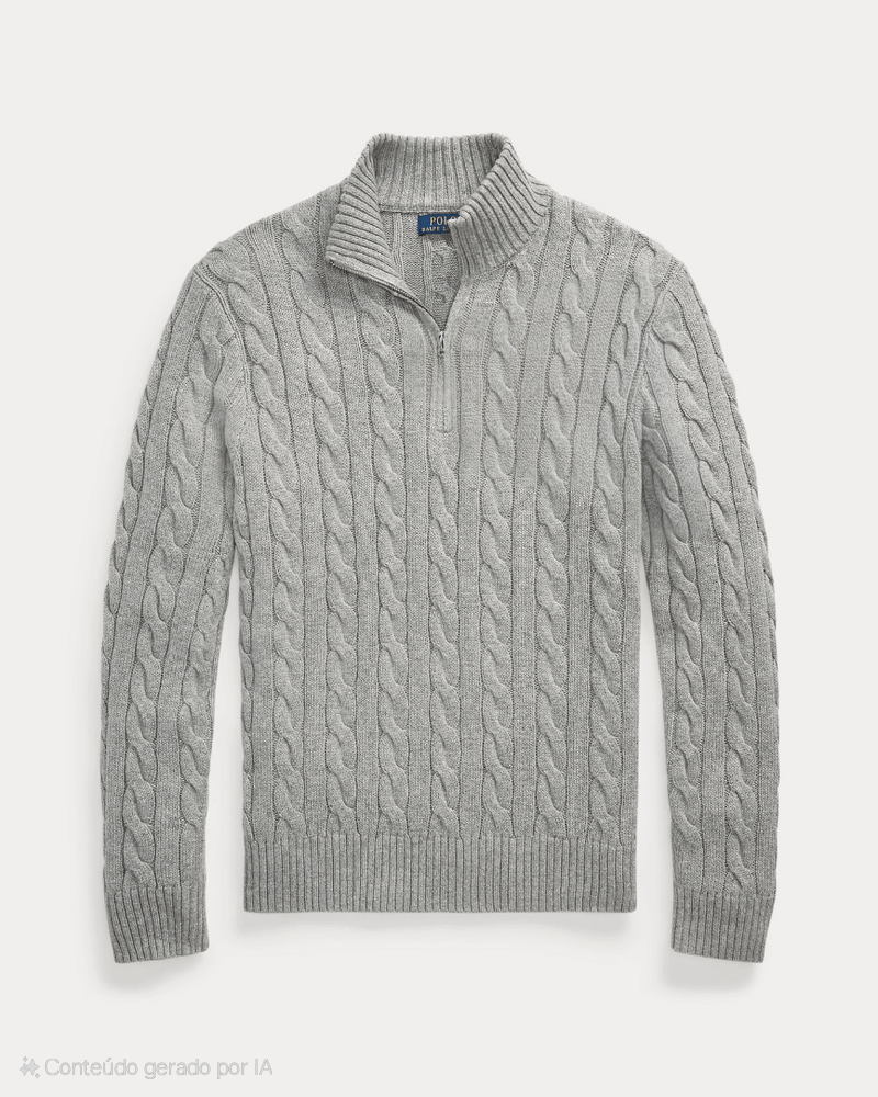 Quarter-Zip Strickpullover aus Baumwolle